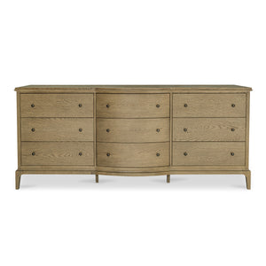 Sadie 9 Drawer Dresser in Brown Oak Finish