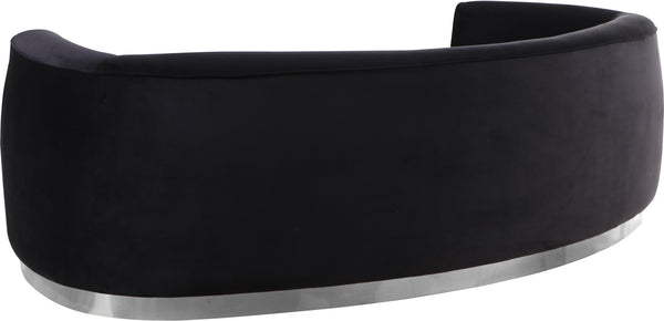 Crystal Sofa In Black Velvet and Chrome