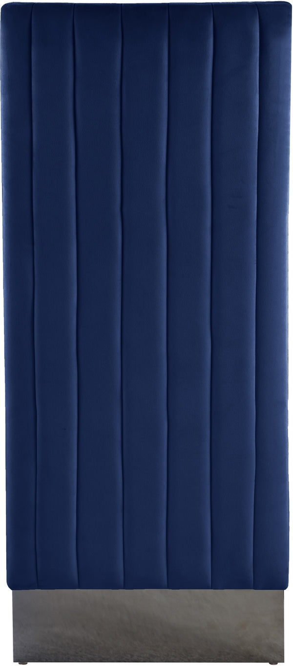 Stanley Dining Chair In Navy Velvet and Chrome