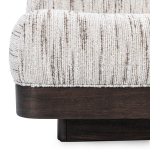 Crandall Upholstered Swivel Chair - Cocoa Cream with Tufted Backrest