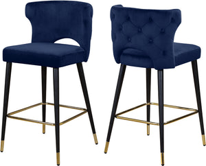 Allan Stool In Navy Velvet