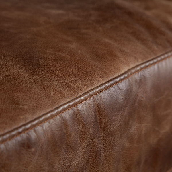 Cochrane II 82L x 33W x 32.25H Brown Leather Three Seater Sofa