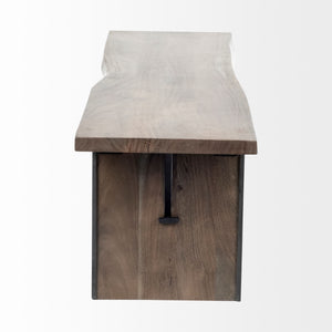 Ledger I 70L x 17W Brown Live-Edge Wooden Dining Bench