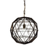 Dyson I 18x18 Black Metal Triangular Orb Pendant Light