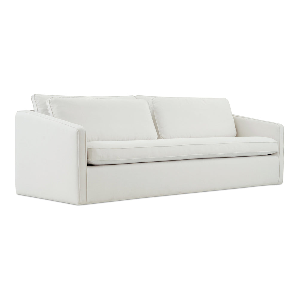 Phoebe Ivory Sofa with Tapered Arms & Feather Seat