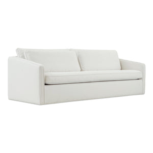 Phoebe Ivory Sofa with Tapered Arms & Feather Seat