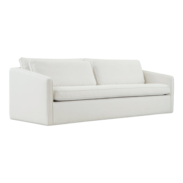 Phoebe Ivory Sofa with Tapered Arms & Feather Seat
