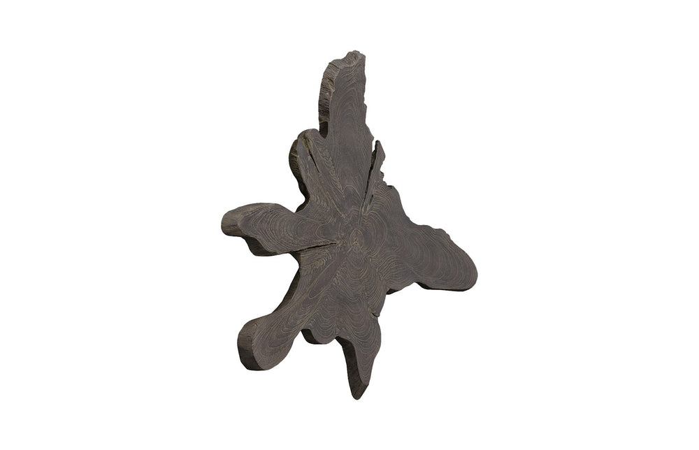 Freeform Teak Wall Slice , Large, Dark Gray