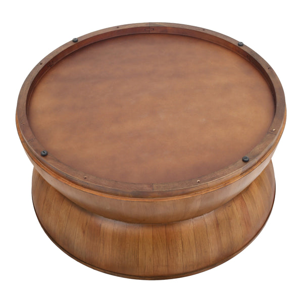 Bernie Round Coffee Table, Java Brown