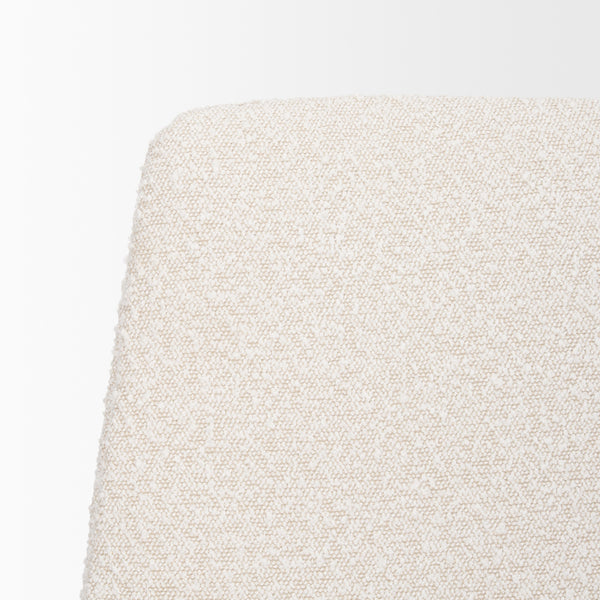 Eve Dining Chair w/ Cream Boucle Fabric & Matte Black Metal