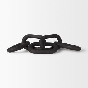 Alix 29.0L x 5.0W x 5.0H Black Wood Link Chain Decorative Object
