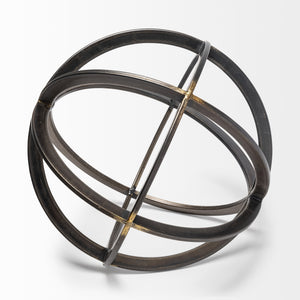 Galenna III (Large) 10L x 10W Black Metal Circular Decorative Orb