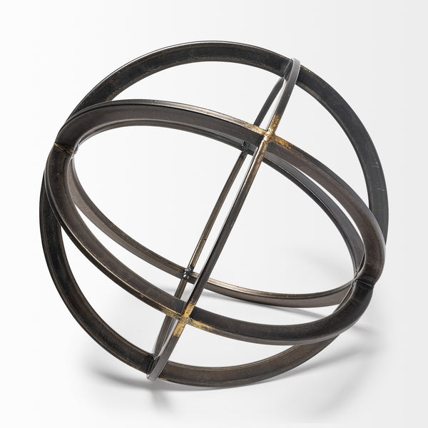 Galenna III (Large) 10L x 10W Black Metal Circular Decorative Orb