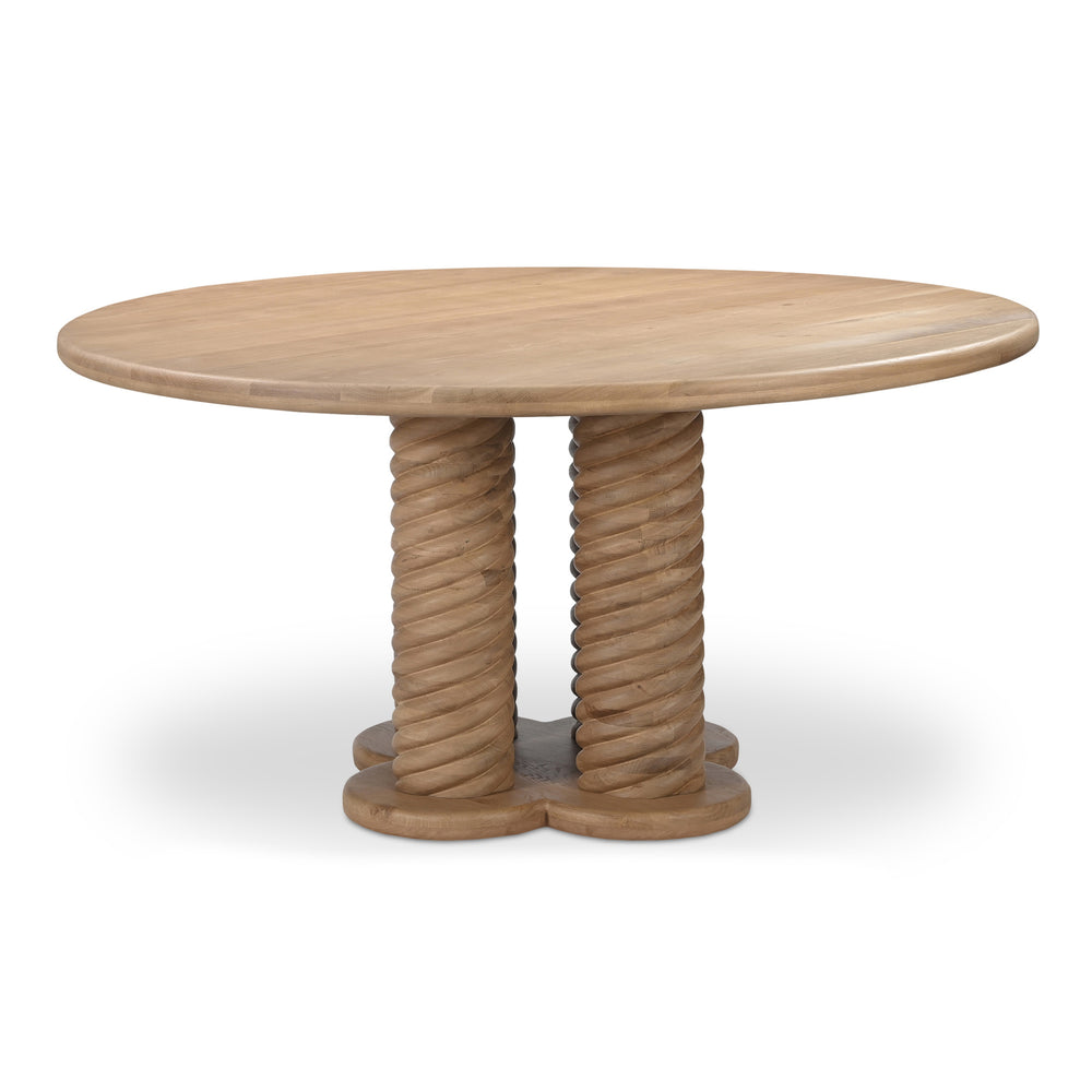Treccia Round Dining Table in Oak