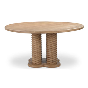 Treccia Round Dining Table in Oak