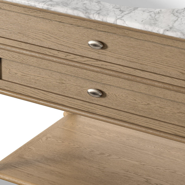 Toulouse Single Vanity - Washed Blonde Oak Veneer