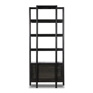 Reza Bookcase - Worn Black Acacia