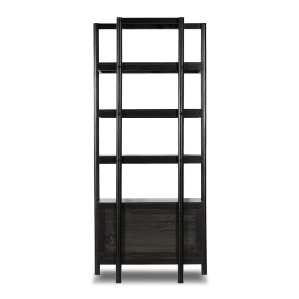 Reza Bookcase - Worn Black Acacia