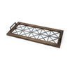 Ellingson 28L x 13W Black Rectangular Metal Glass Wood Bottom Tray