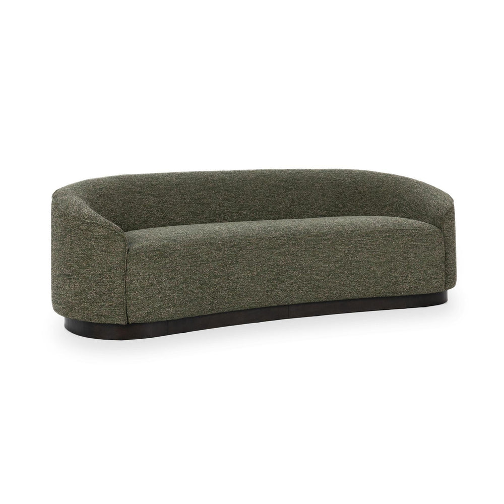 Beverly Upholstered Sofa in Antique Green with Curved Silhouette
