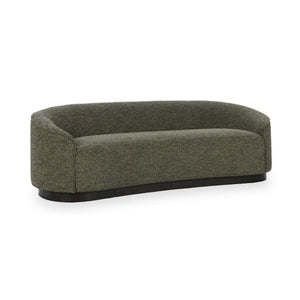 Beverly Upholstered Sofa in Antique Green with Curved Silhouette