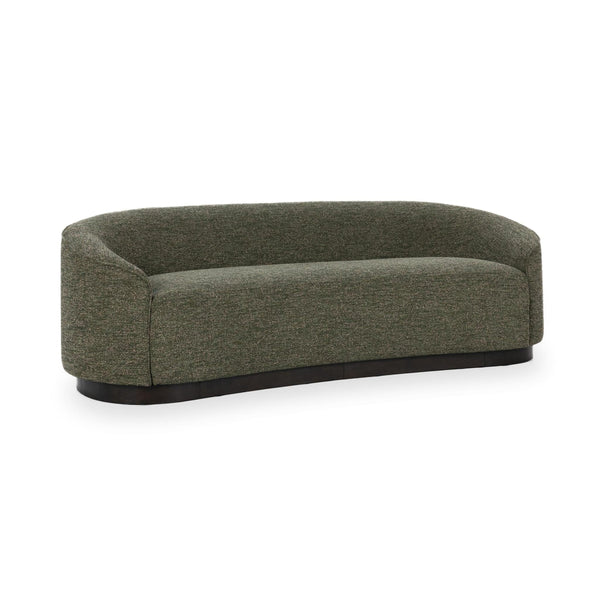 Beverly Upholstered Sofa in Antique Green with Curved Silhouette