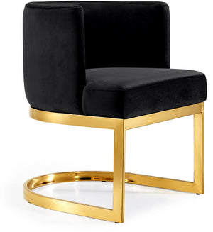 Donna Dining Chair In Black Velvet and Gold