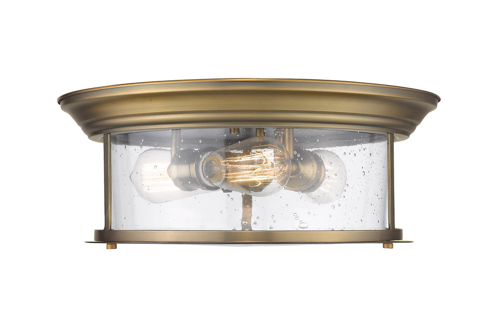 Sonna 3 Light Flush Mount in Heritage Brass Finish
