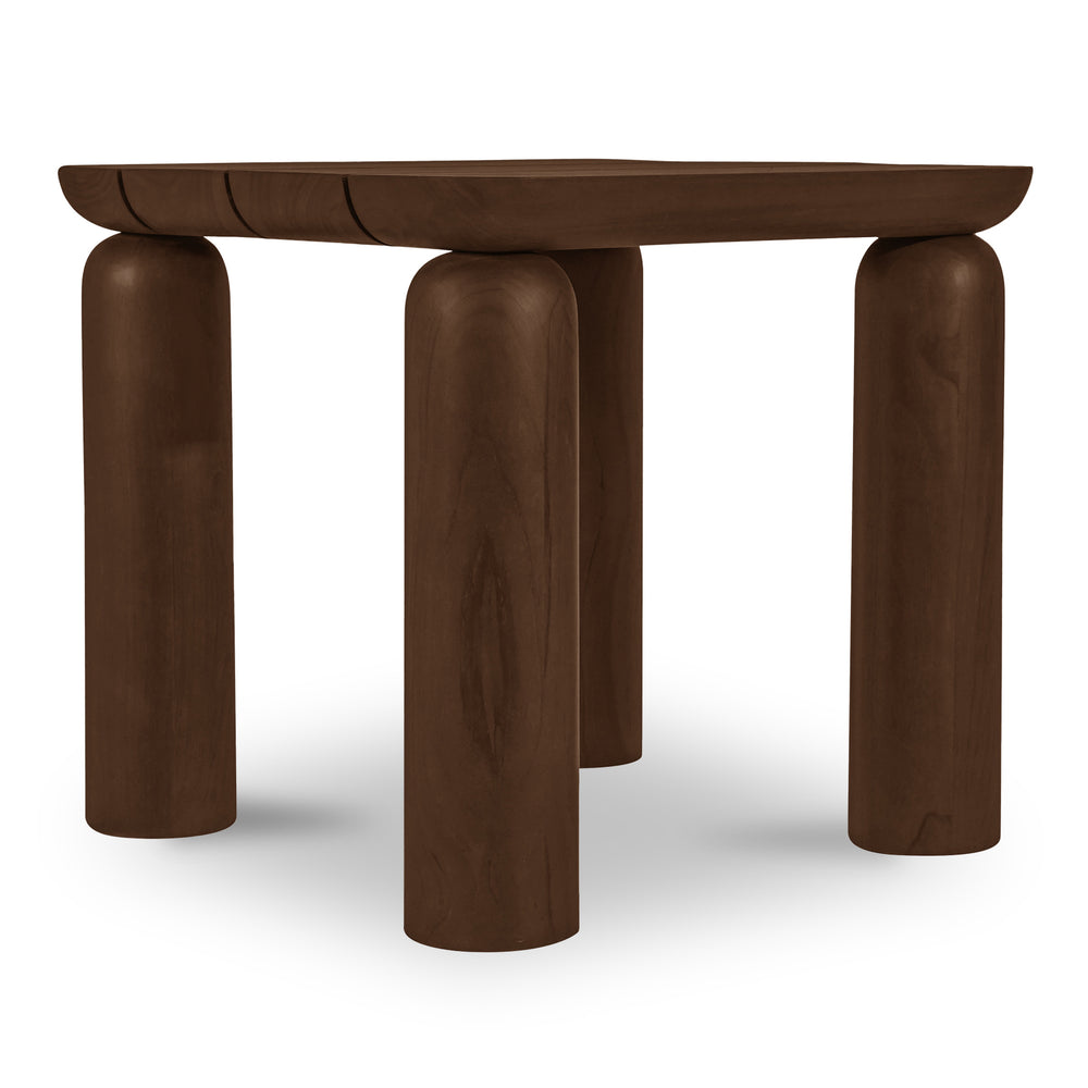 Barclay Outdoor Side Table in Teak Brown