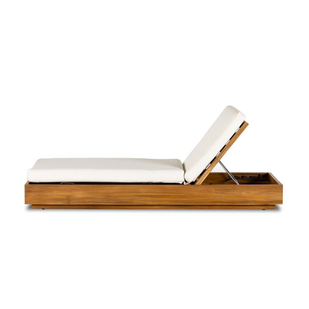 Kinta Outdoor Chaise Lounge In Natural Teak