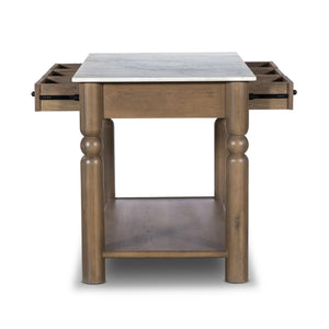 Dothan Kitchen Island - White Marble