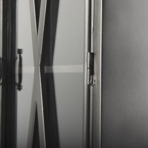 Poppy II 73.8" H Black Metal With Glass Door Display Cabinet