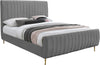 Marcos Full Bed In Grey Velvet