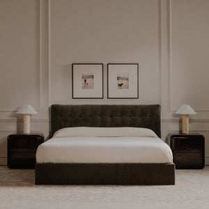 Rory Nightstand Dark Brown with Push-to-Open Drawers