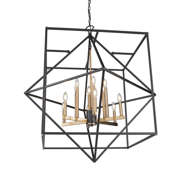 Roxton AC11202 Chandelier in Matte Black & Harvest Brass