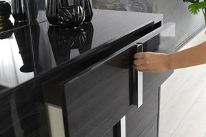 Giulia Night Stand Right Facing in Glossy Gray