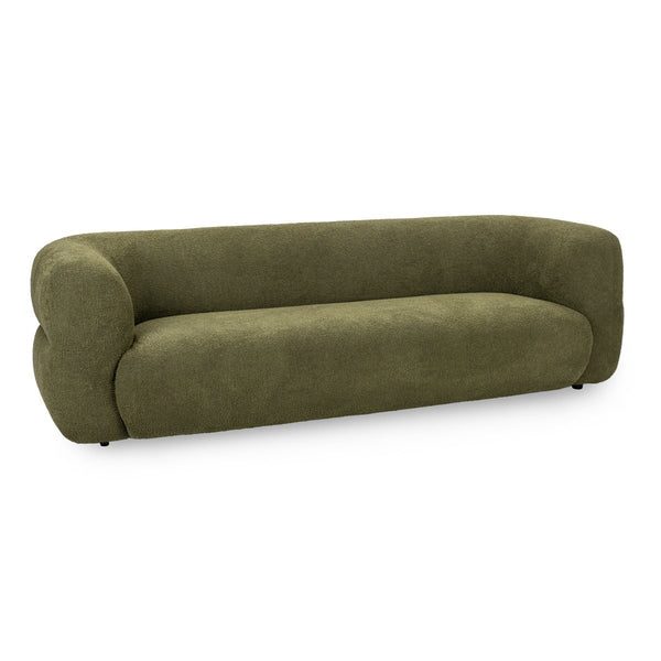 Faris Upholstered Sofa in Dark Olive with Plush Comfort
