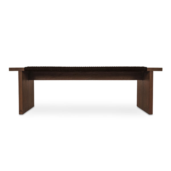 Merritt Dark Brown Teak Outdoor Bench