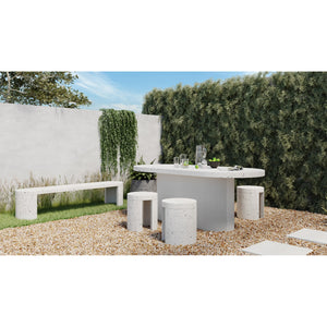 Moe's Lyon Outdoor Stool White Terrazzo