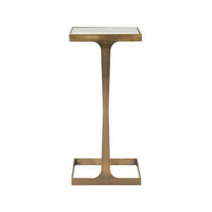 GLASS TOP SQUARE CIGAR TABLE IN ANTIQUE BRASS