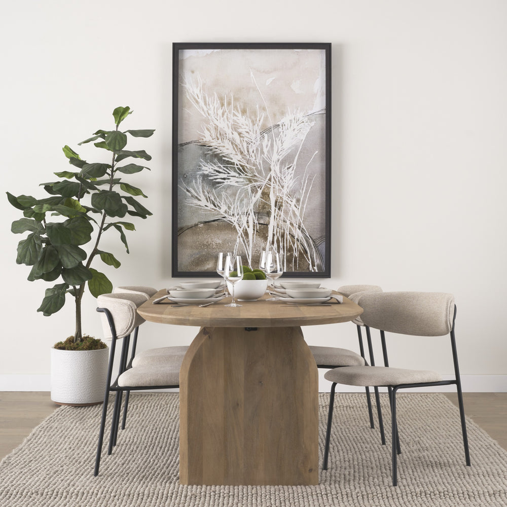Corey Dining Chair w/ Oatmeal Fabric & Matte Black Metal