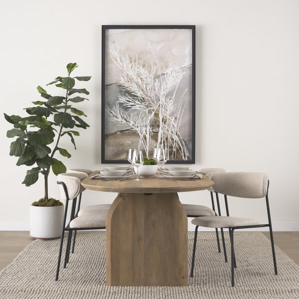 Corey Dining Chair w/ Oatmeal Fabric & Matte Black Metal