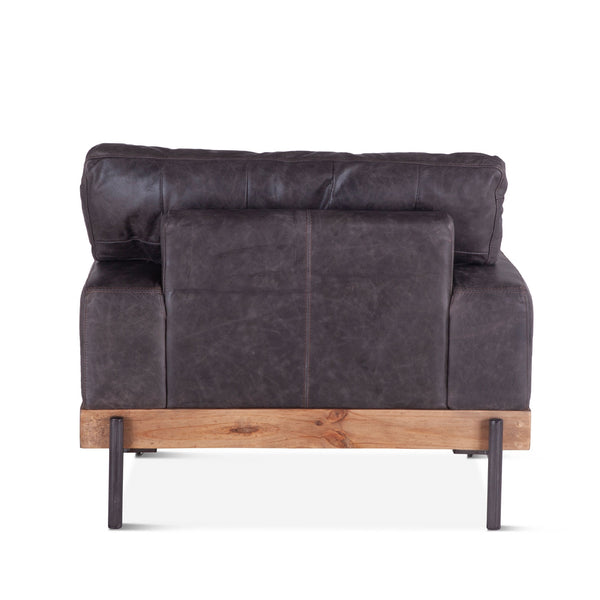 Portofino Distressed Antique Ebony Leather Armchair