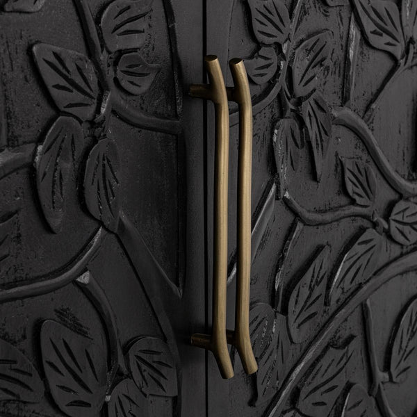 Albero Solid Wood 4Dr Buffet - Handcrafted Black Finish