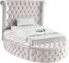 Lorena Twin Bed In Cream Velvet