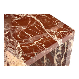 Rosa Accent Table in Rosso Levanto Marble