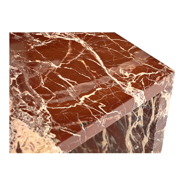 Rosa Accent Table in Rosso Levanto Marble