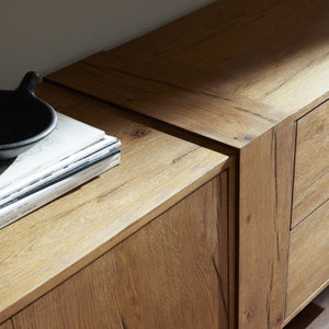 Fisher Media Console in Rustic Amber Oak