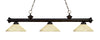 Riviera 3 Light Billiard Light in Bronze Finish