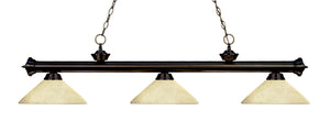 Riviera 3 Light Billiard Light in Bronze Finish